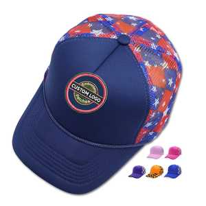 Custom Logo Embroidered Mesh Baseball <b>Cap</b> Checked Pattern Adjustable Unisex Casual <b>Hat</b> Spring Summer Breathable Polyester - Product Image 1