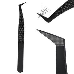 Nouvelle pince à cils en acier inoxydable à microfibres pour volume russe, 2D 8D, avec poignée antidérapante à prise diamantée, pour extensions de cils - Product Image 5