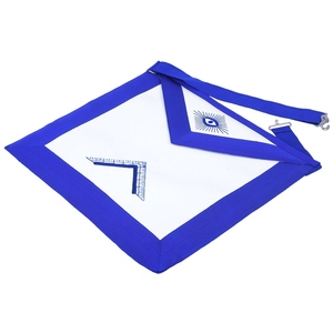 Worshipful Master Blue Lodge <b>Apron</b> <b>White</b> & Blue Premium Masonic Regalia Adjustable Belt - Product Image 2