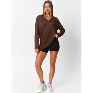 T-shirts de sport tendance pour femmes, coupe oversize, col rond, manches courtes, basiques, décontractés, respirants, pour l'été, grandes tailles - Product Image 4
