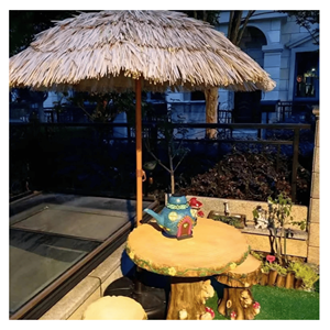 Sombrilla de palma tejida a mano con poste de madera para protección solar y decoración exterior, Vietnam - Product Image 2