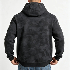 Sweat-shirt à capuche zippé pour homme, effet délavé, style vintage, streetwear décontracté - Product Image 3