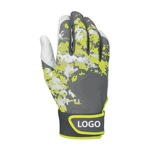 Gants de frappeur de baseball OEM à manchette longue, logo personnalisé, en cuir, unisexe, adulte, légers, écologiques, fermeture auto-agrippante - Product Image 2