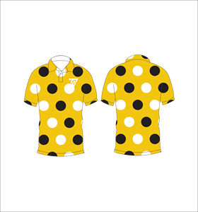 Mens Yellow Black White Polka Dot Polo Shirt Custom Sublimation Short Sleeve Summer Casual Breathable Lightweight Golf Shirt - Product Image 6