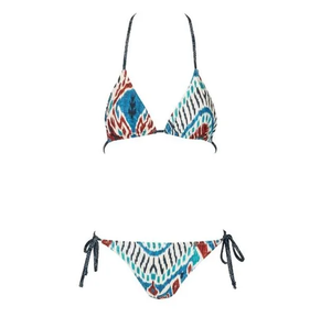 Women Animal Print <b>Bikini</b> <b>Set</b> Halter Neck Triangle Top Hipster Bottom Contrast Binding Stretch <b>push</b> <b>up</b> for beach wear sexy two - Product Image 2