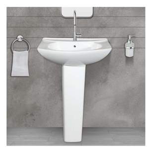 Advanced ceramic laundry sink pedestal basin 570x495x865mm bathroom washtub porcelain washing clothes basin rutu set for utility - Product Image 5