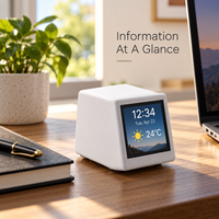 Afficheur d'informations de bureau WiFi en stock avec horloge en temps réel, météo, calendrier, température, minuteur, alimentation USB – Vente en gros
