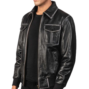 Fabricant professionnel de vestes d'hiver en cuir véritable pour hommes, vestes en cuir sur mesure de haute qualité pour hommes, prix de gros. - Product Image 3