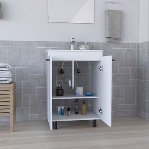 Mobiletto da Bagno Oxnard Bianco, Elegante Vanità per i Vostri Bagni Moderni - Product Image 4
