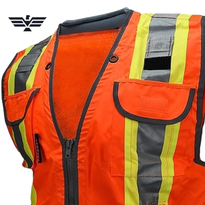 Chaleco de Seguridad Reflectante de Alta Visibilidad para Hombre, Talla Grande, de Poliéster, Grado Profesional, Marca EMPIRE of TREND WEARS - Product Image 3