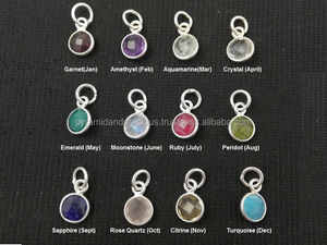 Good Quality Classic Gold/Silver Plated Bezel Setting 6mm Water Drop Shape Crystal/Rhinestone Charms 925 Sterling Silver Unisex - Product Image 2
