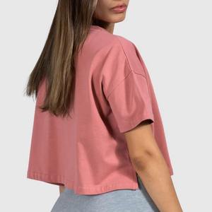 Nouveau design tendance, haut court pour femme 100% coton, manches courtes, t-shirts unis, vêtements d'été tendance, t-shirt court grande taille - Product Image 4