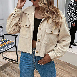 Chaqueta Utilitaria Blanca de Algodón para Mujer, Manga Larga, Cuello Camisero, Cierre de Botón, Estilo Veraniego - Product Image 6