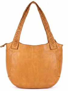 Bolso de hombro de cuero amarillo mostaza vintage para mujer, bolso de mano con detalles tejidos, bolso tote bohemio, bolso tipo satchel, regalo para damas, para trabajo, viajes. - Product Image 4