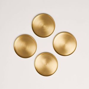 Premium Metal <b>Coaster</b> Set For Dining Tables Stylish Beverage Protection With Durable Decorative Finish Design - Product Image 5