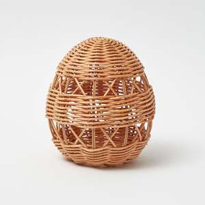 Holiday tablescape decoration natural rattan easter eggs handwoven egg-shaped ornament for sale - Product Image 3
