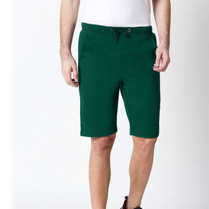 Pantalones Cortos Bermuda de Algodón Verde para Hombre, Casuales, con Cordón, Cintura Media, Color Sólido, Tejidos y Transpirables - Product Image 1