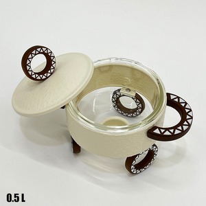 Mini-plat chauffant rond compact avec insert en verre et base décorative en bois pour service individuel en buffet - Product Image 4