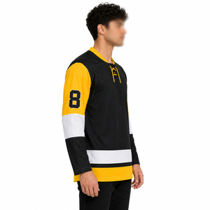 Maillots de hockey de l'équipe des États-Unis, vêtements de sport personnalisés, vêtements de hockey sur glace imprimés, 100% polyester, séchage rapide, respirant, écologique, devant - Product Image 4