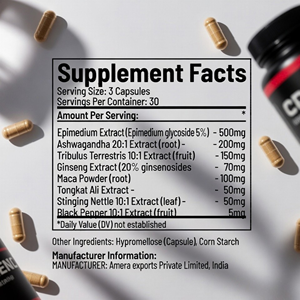 Capsules de complexe à base de plantes Maca Tribulus OEM avec supplément d'extrait botanique de Panax Ginseng - Product Image 5