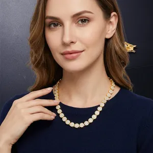LUXURY CHRISTIAN LAX JEWELS MEN'S <b>SILVER</b> BRILLIANT CUT DIAMOND HIP HOP PENDANT 10MM SWEATER CHAIN BEADS GOLD PLATED PEARL DROPS - Product Image 1