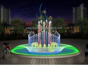 Fontaine d'eau musicale miniature pour jardin Horticlub Flower Basket Dancing LED avec construction en acier inoxydable pour utilisation en extérieur - Product Image 3