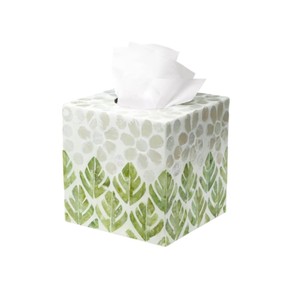 Caja de pañuelos cuadrada de nácar, soporte decorativo para papel, organizador para mesa, baño, accesorio para el hogar, hecho en Vietnam - Product Image 1