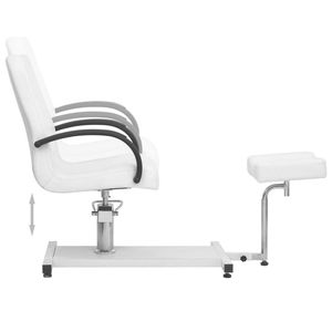 Sillón de Barbería Mediano en Hierro, con Tapicería de Cuero Sintético Blanco y Negro, Silla de Salón de Belleza - Product Image 4