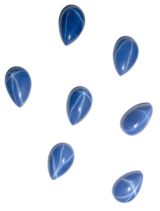 Zafiro Azul Estrella Pera 9x14 mm 5 Quilates Creado en Laboratorio Cabujón Pulido Efecto Estrella de 6 Rayos 3.5 mm de Altura para Fabricación de Joyas - Product Image 6