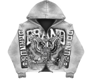 Sudadera con capucha de alta calidad con cremallera y estampado de diamantes de imitación, efecto deslavado, para mujer, venta al por mayor 2026 - Product Image 1