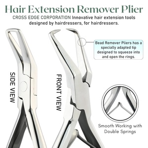 KKZ Custom OEM & ODM Micro Ring Hair Extensions Remover <b>Pliers</b> <b>Set</b> Eco-Friendly Stainless Steel Pro Extension Tools Kit - Product Image 2