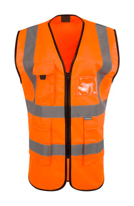 Gilet de sécurité réfléchissant personnalisé haute visibilité, léger, en polyester, pour le travail de construction - Product Image 1