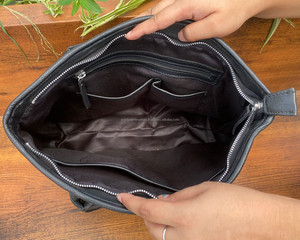 กระเป๋าหนังวัวแท้ขนาดใหญ่สำหรับผู้หญิง, กระเป๋าสะพายไหล่กระเป๋าถือเก็บขนได้มีสไตล์ - Product Image 6