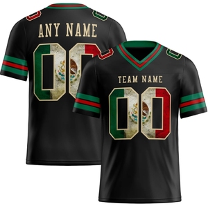 เสื้อฟุตบอลอเมริกันแบบซับลิเมชั่น ดีไซน์ล่าสุดปี 2026 ปรับแต่งได้ตามต้องการ  ชื่อ/หมายเลขทีมแบบ ODM  คอวี แขนสั้น - Product Image 6