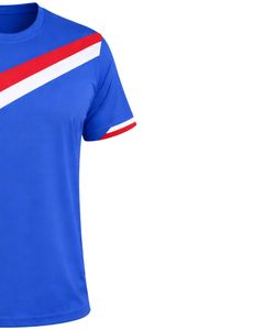 Ensemble t-shirt et short de sport pour hommes, bleu, rouge, blanc, séchage rapide, respirant, pour la course à pied, l'entraînement, la gym, la tenue de sport - Product Image 4