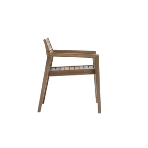 <b>Stackable</b> <b>Outdoor</b> Dining <b>Chair</b> with Solid Teak Wood Seat Dark Brown Hand-Applied Oil Finish Eco-Friendly Durable & Comfortable - Product Image 2