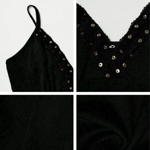 Custom Women Studded V Neck Camisole Stretch Slim Fit Tank <b>Top</b> OEM Private Label Sleeveless Fashion <b>Top</b> Wholesale Women's Shirts - Product Image 6