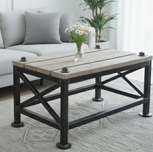 High Quality Coffee <b>Table</b> Metal Wooden Top Metal Iron Garden <b>Console</b> <b>Table</b> Centre <b>Table</b> Elegant for Home Decor - Product Image 1