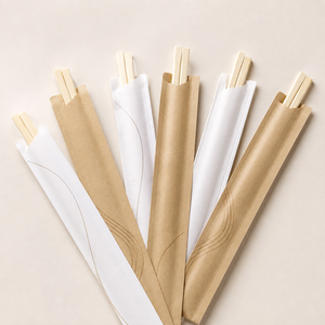 ตะเกียบไม้แบบใช้แล้วทิ้งห่อแยกชิ้นพร้อมบรรจุภัณฑ์แบบกำหนดเอง - Product Image 1