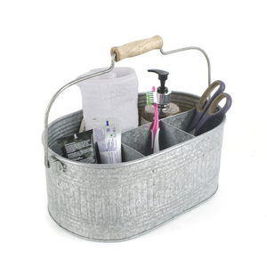 Fabricant et Grossiste : Organisateur de Couverts et Ustensiles de Cuisine en Métal Galvanisé Style Ferme avec 4 Compartiments - Product Image 5