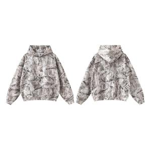 Sweat-shirt à capuche camouflage pour homme, manches régulières, tricoté, style automne, 100% polyester, impression par sublimation - Product Image 2