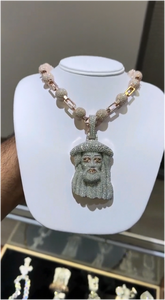 จี้พระเยซูทรงกลับหัวประดับเพชรโมอิสซาไนต์เต็มตัวแบบฮิปฮอปสำหรับผู้ชาย เงินแท้ 925 - Product Image 3