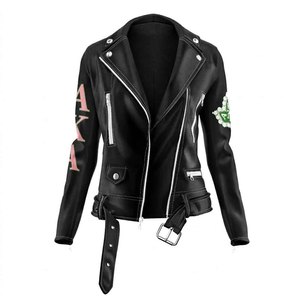 Blouson de moto en similicuir pour femme, style course, avec détails grecs, vêtement d'extérieur pour motard, vente en gros directe usine OEM - Product Image 1