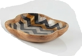 Plateau de service rectangulaire en bois peint à la main avec poignée, design moderne, assiette de dîner pour les fêtes, finition de haute qualité, café, hôtel - Product Image 3
