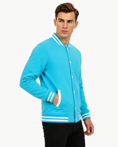 Chaqueta Varsity de Lona para Hombre, Ofrece Comodidad Práctica, Construcción Duradera, Resistente al Viento, Transpirable, Estilo Atlético, Ideal para Viajes - Product Image 3