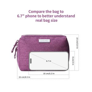 Grande pochette de voyage pour maquillage pour femmes, sac à cosmétiques à fermeture éclair et trousse de toilette - Product Image 2