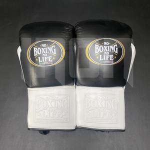 No Boxing No Life Guantes de Boxeo Profesionales de Cuero Vacuno de Primera Calidad con Cordones, Acolchado Grueso de 4 Capas, Transpirables para Kick Boxing - Product Image 3