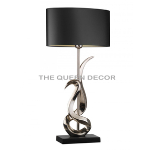 Leaf Design <b>Art</b> Table Lamp Bedside Vintage Modern Look Black Iron Off White Fabric Lighting Home Decor Bedroom Hotel Decorative - Product Image 6
