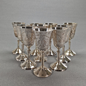 Brass Goblets <b>Retro</b> Wine Chalice Handmade Metal Drinking Cup Vintage Decorative Goblet Traditional Tableware Home Bar Wedding - Product Image 3