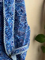 Sac à dos matelassé en coton léger et pliable Boh Creation, fermeture éclair, motif imprimé artisanal, pour adolescents et femmes